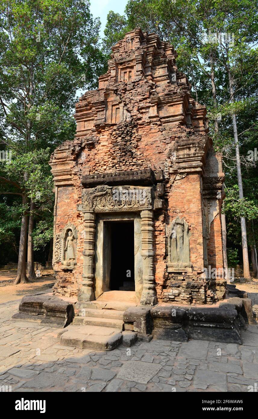 Preah Ko, IX secolo. Hariharalaya (Roluos), Siem Reap, Cambogia. Foto Stock