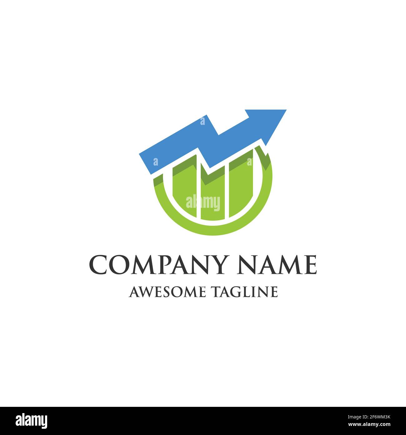 logo astratto del mercato finanziario. simbolo della barra finanziaria o dell'icona di marketing di borsa. modello di logo pronto per l'uso Illustrazione Vettoriale