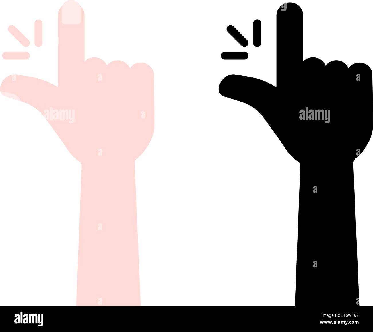 mano umana come scatto o gesto facile Illustrazione Vettoriale