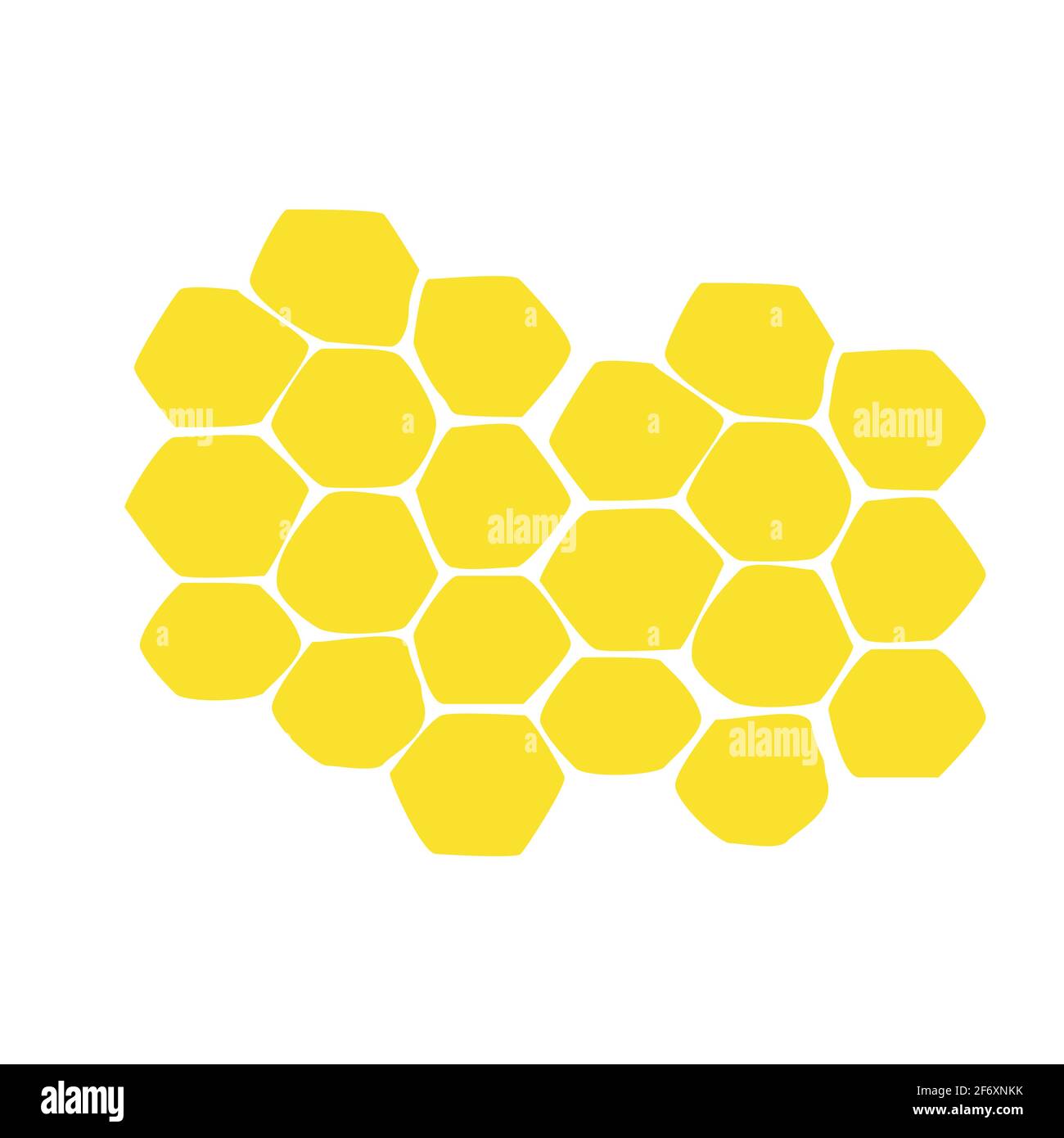 Illustrazione a nido d'ape gialla isolata su sfondo bianco Illustrazione Vettoriale