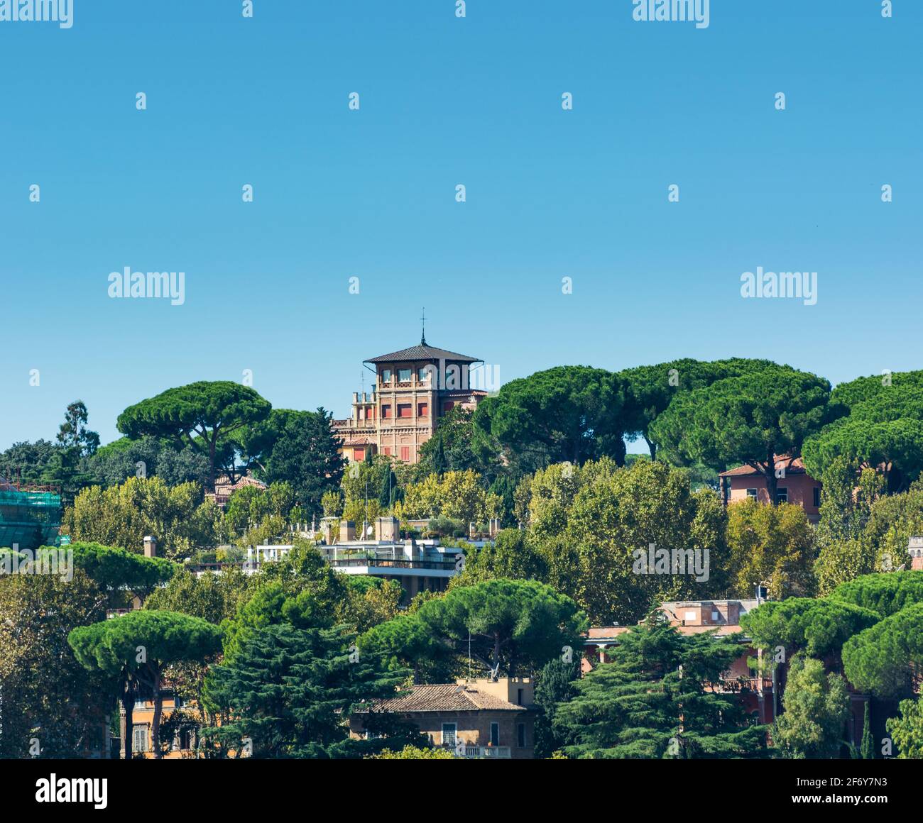 Roma, Italia - 03 ottobre 2018: Bella vista sui tetti di Roma Foto Stock