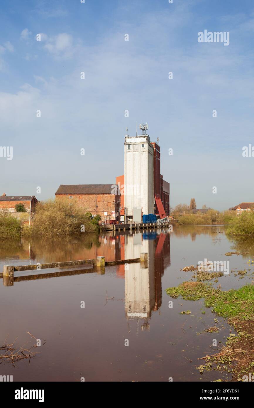 The Westmill Foods Ideal Flour Mill vicino al fiume Ouse a Selby, North Yorkshire Foto Stock