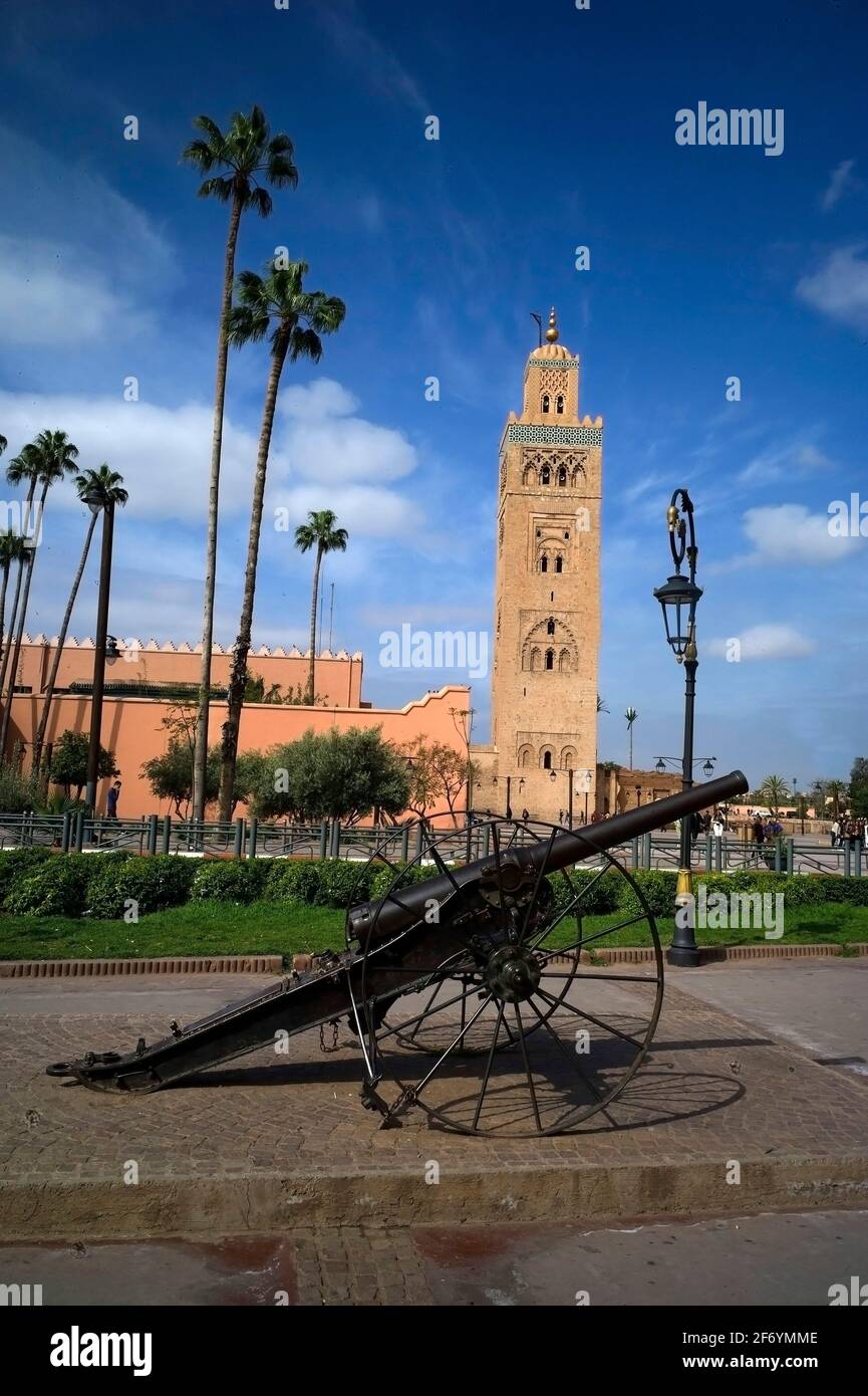 Marrakech Marocco 2019 la Moschea di Koutoubia Foto Stock