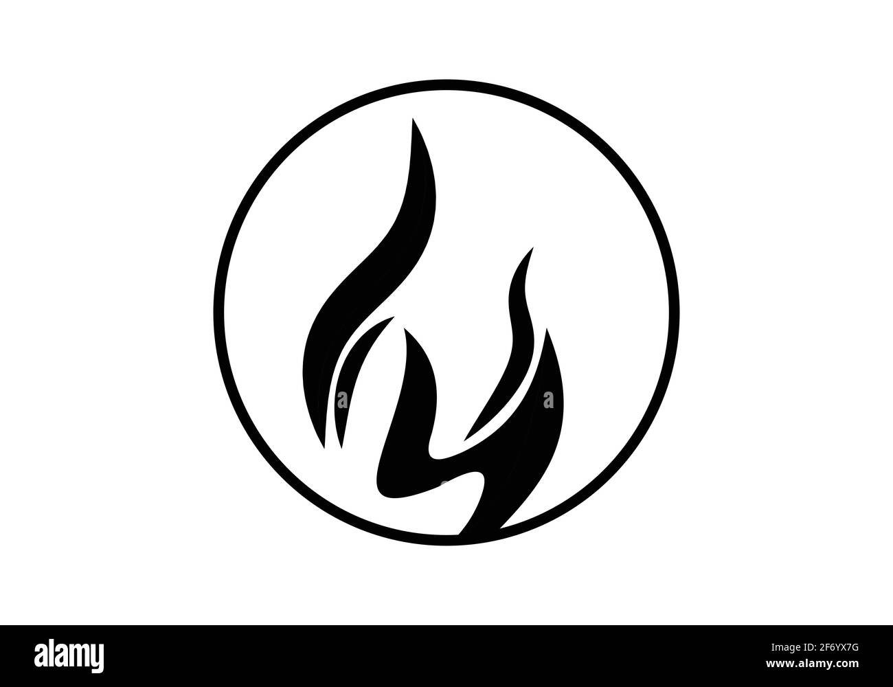 Modello di disegno con l'icona vettoriale Fire Flame Illustrazione Vettoriale