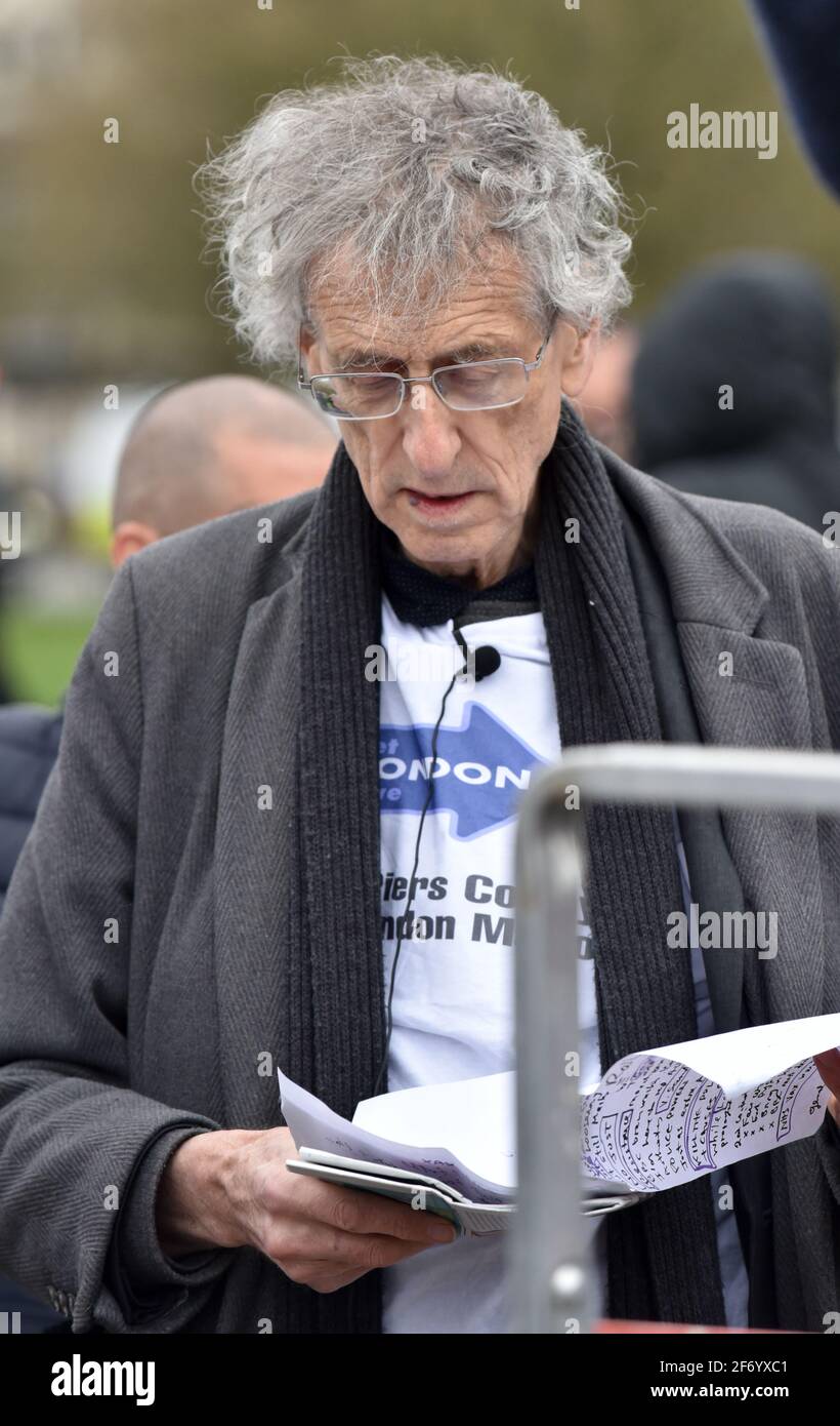 Londra, Regno Unito. 3 Aprile 2021. Uccidete i manifestanti Bill nel centro di Londra. Piers Corbyn a Hyde Park. Credit: Matthew Chpicle/Alamy Live News Foto Stock