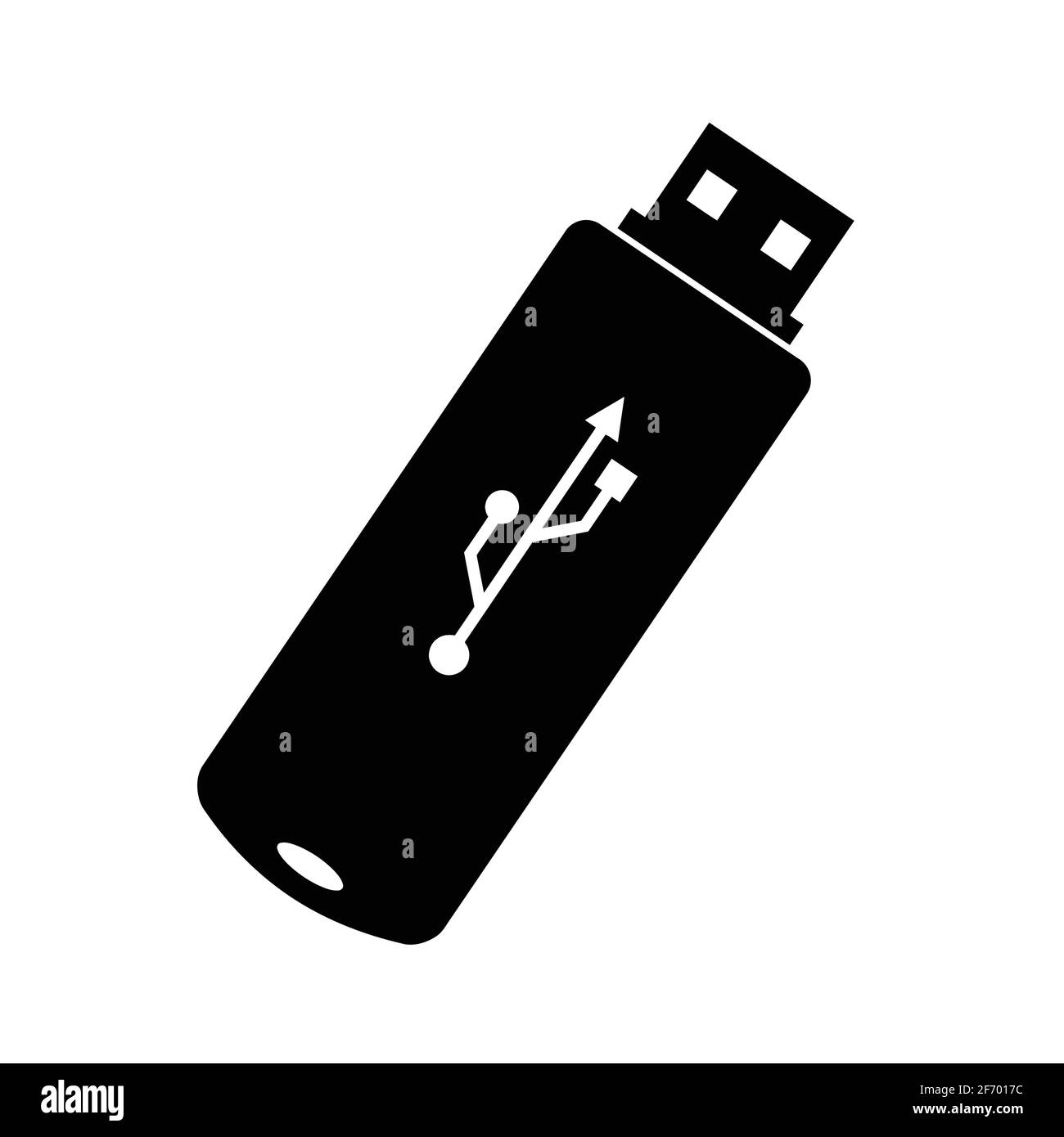 Icona dell'unità flash USB su sfondo bianco, illustrazione vettoriale Illustrazione Vettoriale