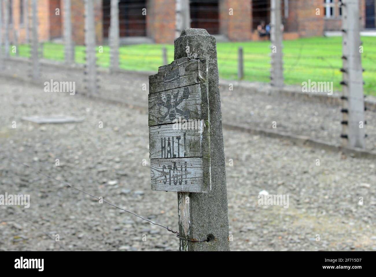 Oswiecim, Polonia. 14 agosto 2009 campo di concentramento nazista di Auschwitz-Birkenau Foto Stock