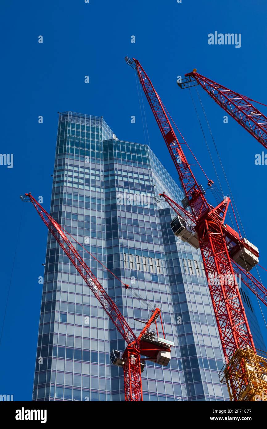 Inghilterra, Londra, Città di Londra, costruzione di 8 Vishopsgate Tower Skyscraper Building Foto Stock
