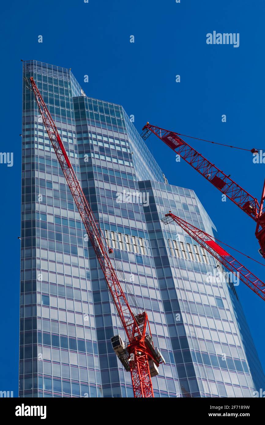 Inghilterra, Londra, Città di Londra, costruzione di 8 Vishopsgate Tower Skyscraper Building Foto Stock