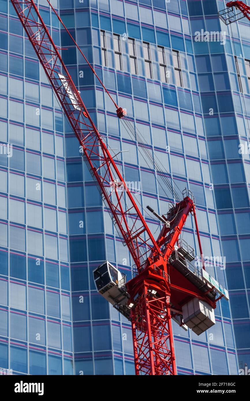 Inghilterra, Londra, Città di Londra, costruzione di 8 Vishopsgate Tower Skyscraper Building Foto Stock