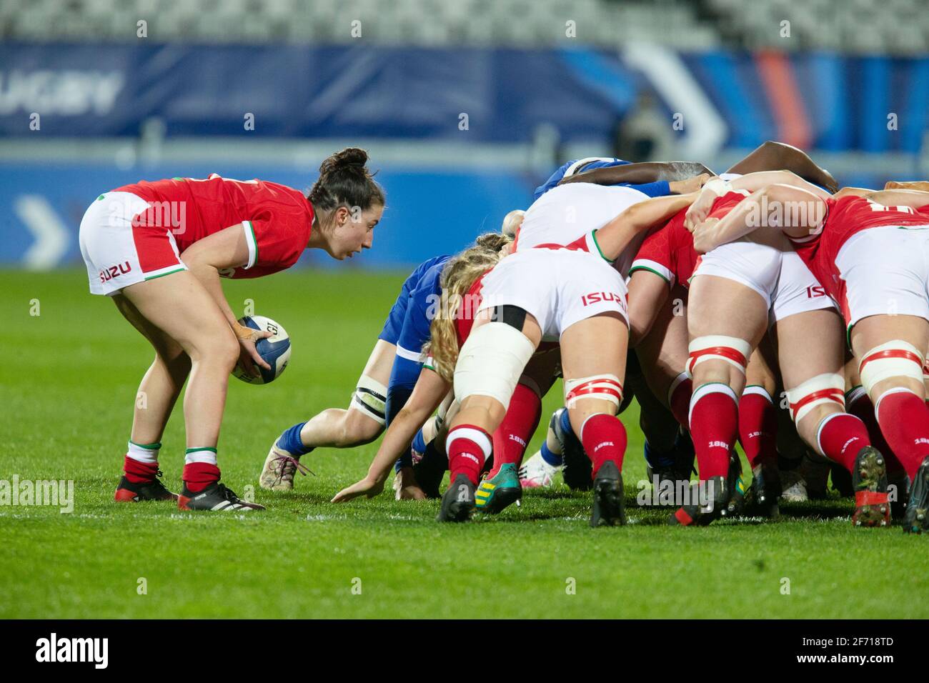 Jess Roberts del Galles durante le sei Nazioni femminili 2021, partita di rugby Unione tra Francia e Galles il 3 aprile 2021 allo stadio la Rabine di Vannes, Francia - Foto Damien Kilani / DK Prod / DPPI Foto Stock