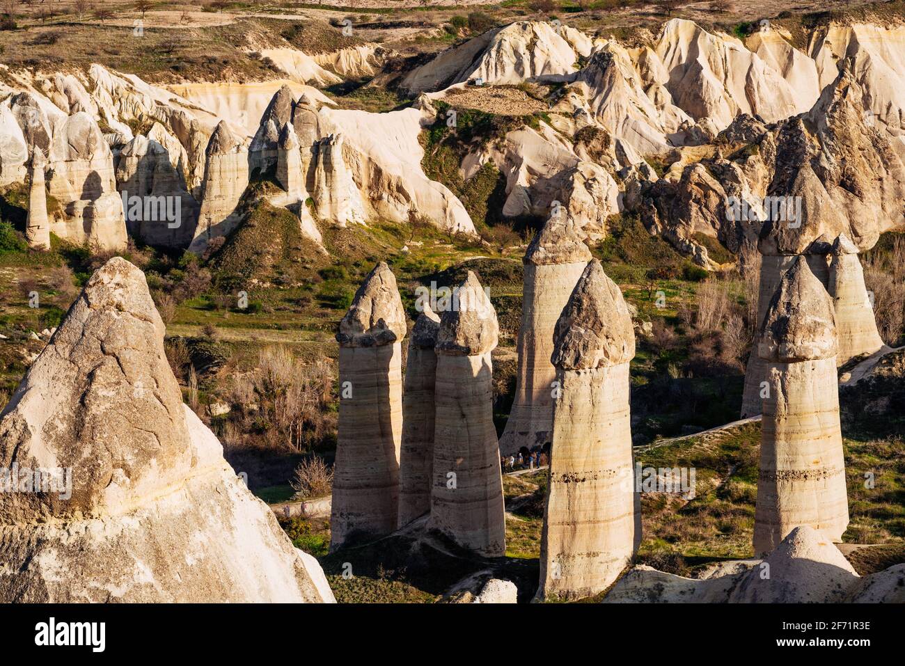 Love Valley rock hoodoos, Cappadocia, Turchia Foto Stock