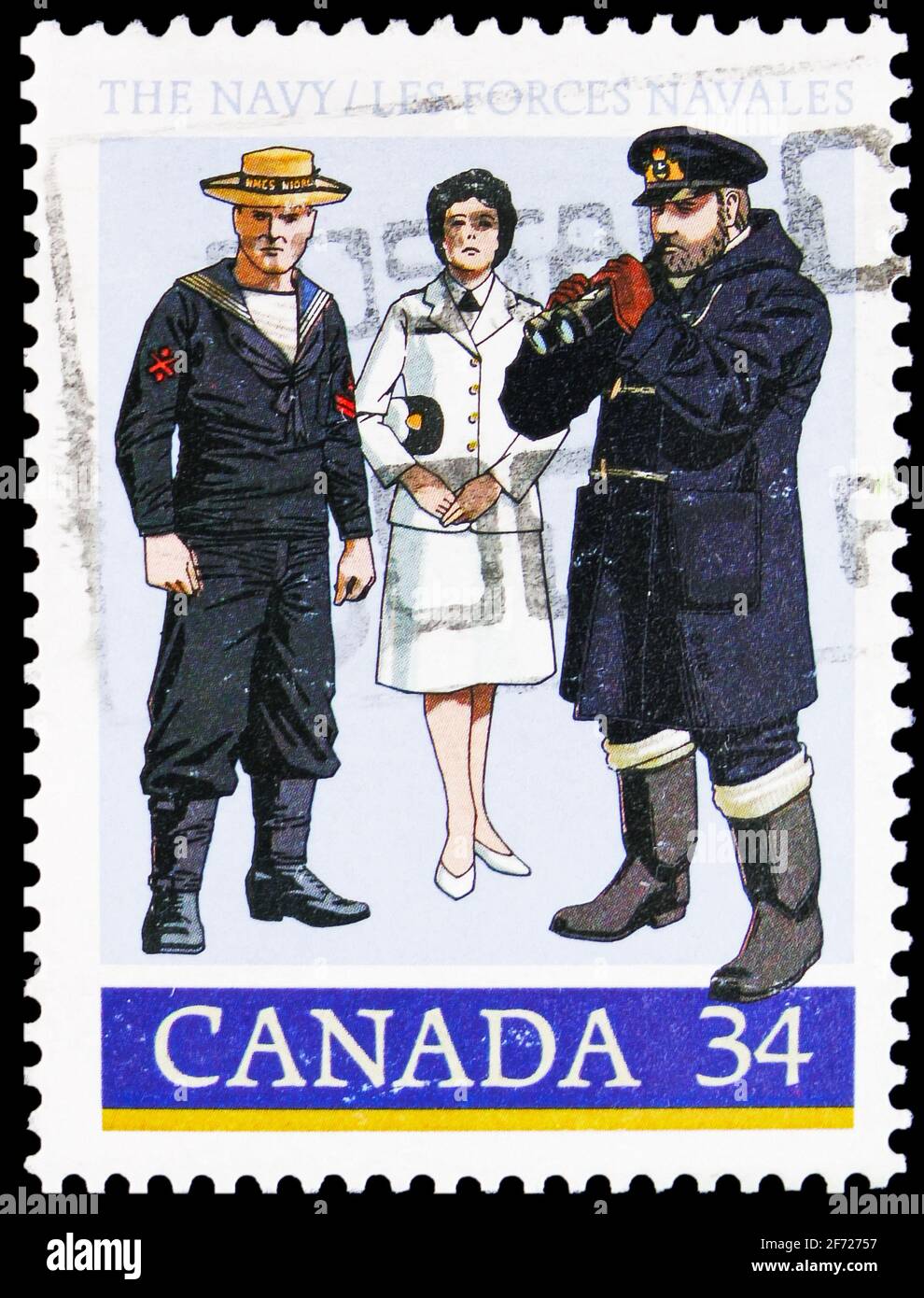 MOSCA, RUSSIA - 28 FEBBRAIO 2021: Francobollo stampato in Canada mostra la Marina, circa 1985 Foto Stock