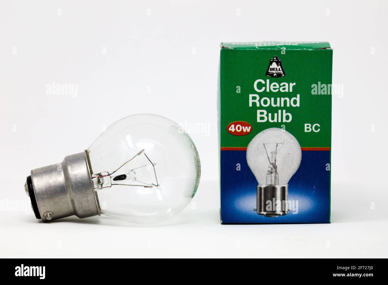 Lampadina rotonda trasparente DA 40 w BELL Foto Stock