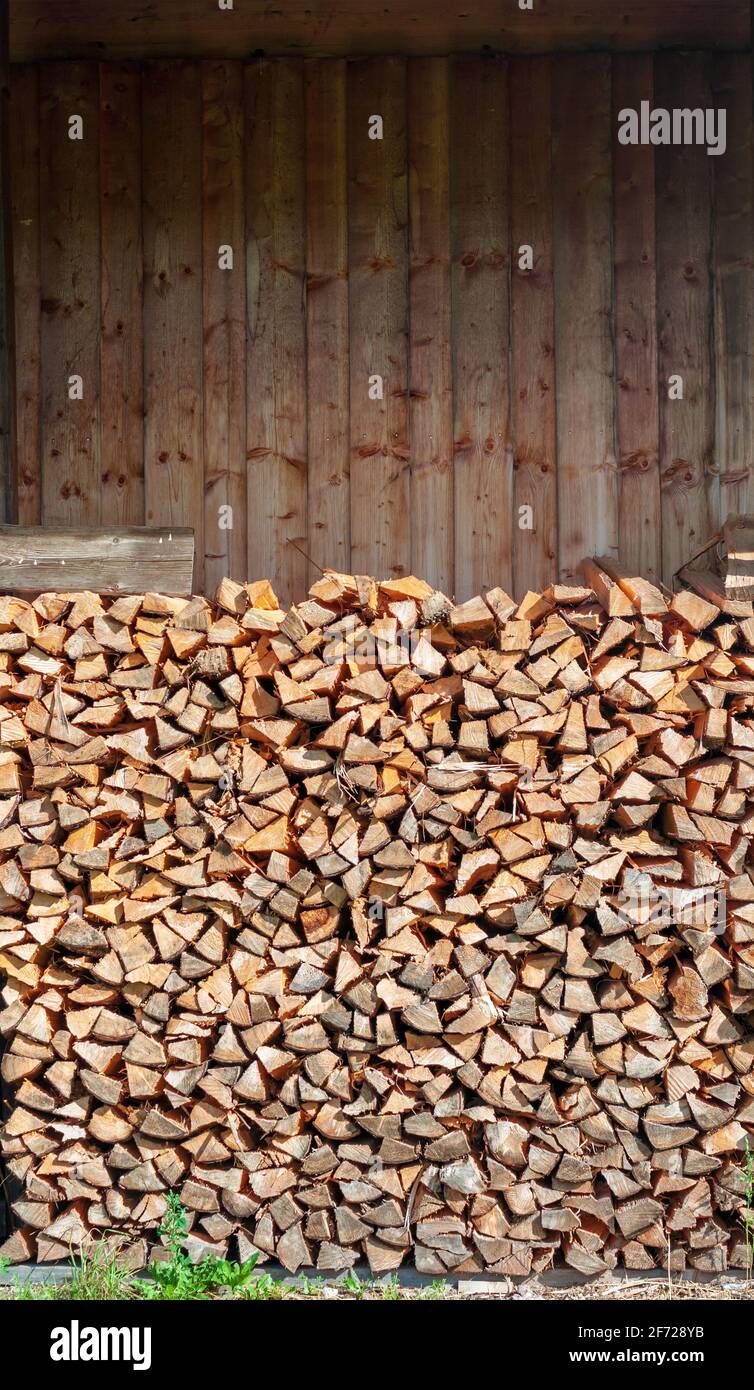 Pila di legno di sfondo tronchi Foto Stock