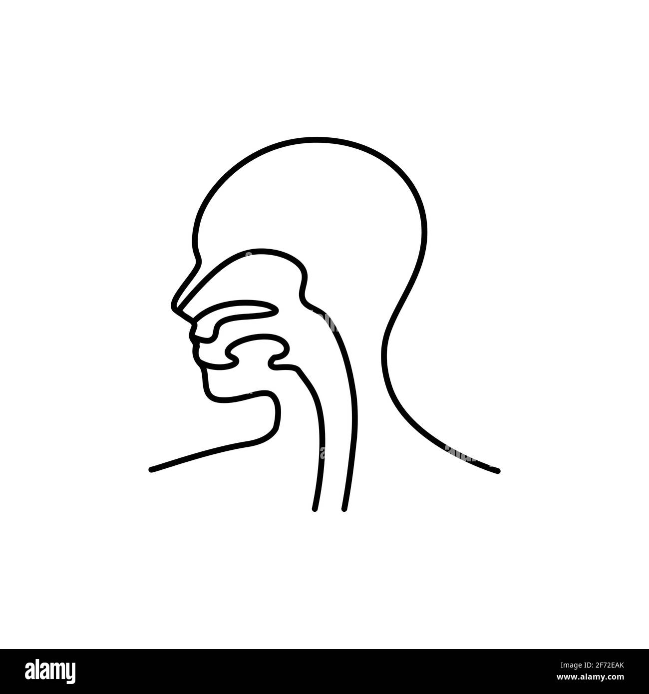 Icona della linea di colore dell'esofago dell'organo umano. Pittogramma per pagina web, app mobile, promo. Elemento di progettazione GUI UI UX. Tratto modificabile. Illustrazione Vettoriale