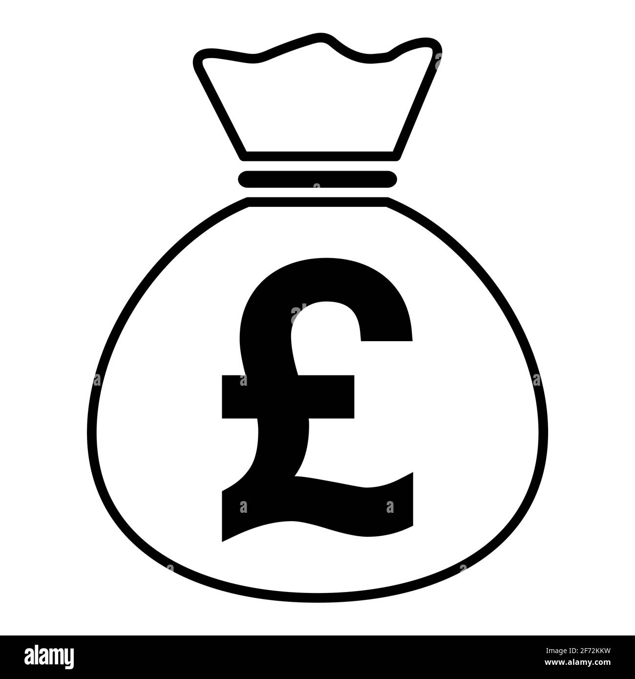 Icona di borsa di denaro isolata su sfondo bianco. Simbolo della banca, grafico del profitto, segno del fotoricettore piatto. Illustrazione Vettoriale