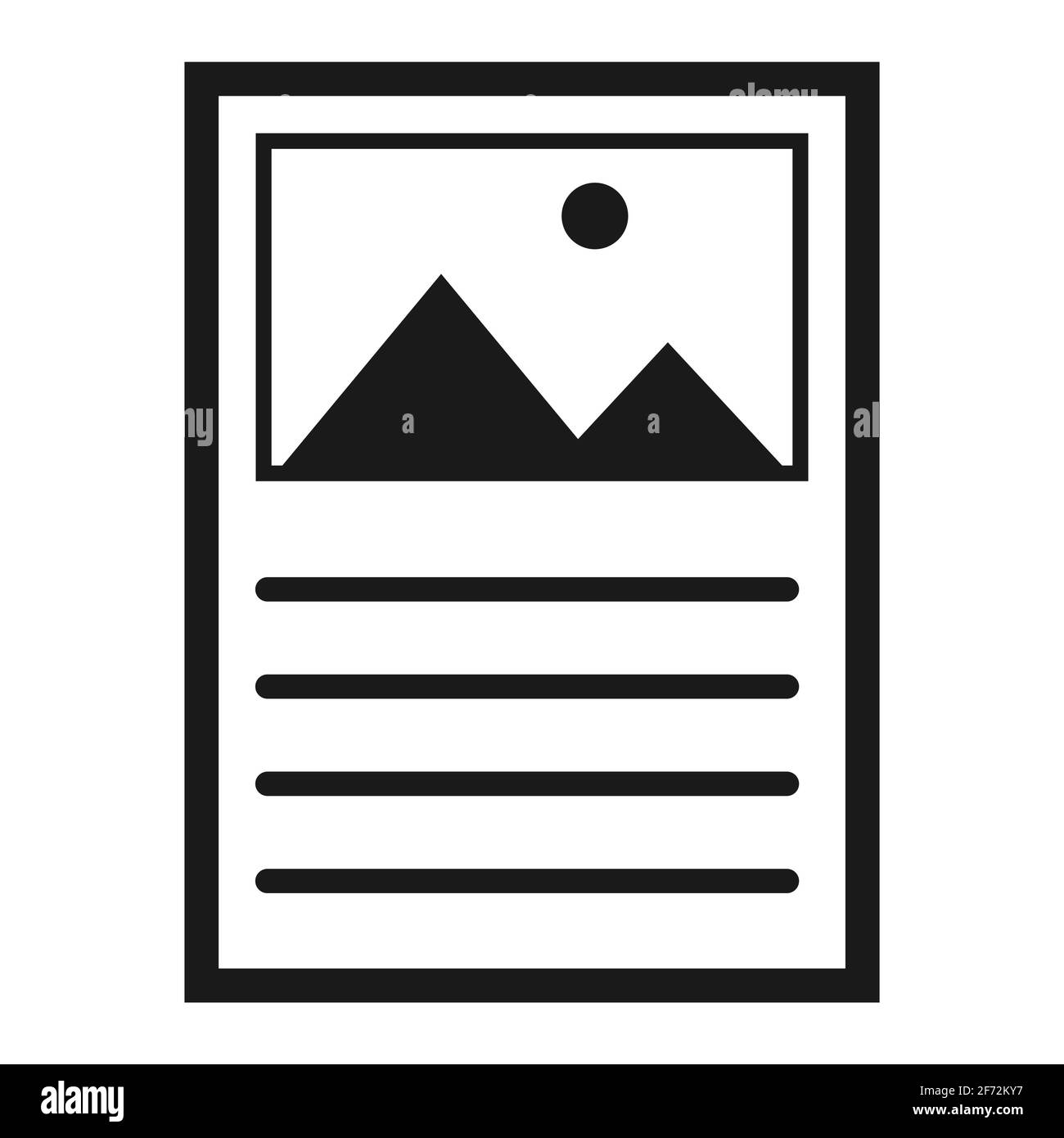 Volantino, brochure simbolo moderno. Icona vettoriale isolata su sfondo bianco per sito web, app, mobil ecc . Illustrazione Vettoriale