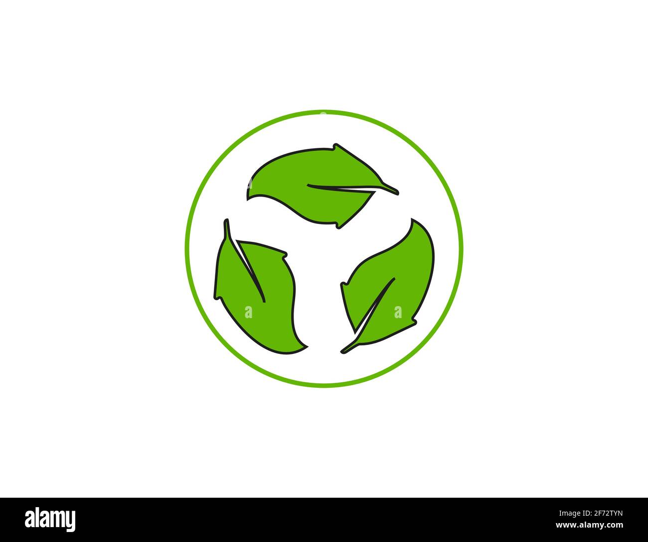 Icona Eco, Leaves, Recycle. Illustrazione vettoriale, disegno. Illustrazione Vettoriale