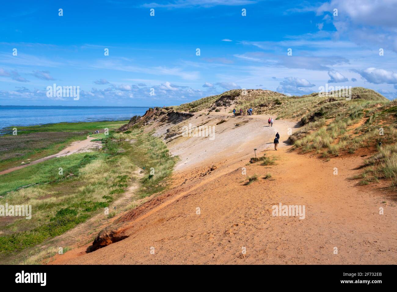 Dune e spiaggia, Morsum Cliff, Sylt, Isola Frisia del Nord, Mare del Nord, Frisia del Nord, Schleswig-Holstein, Germania Foto Stock