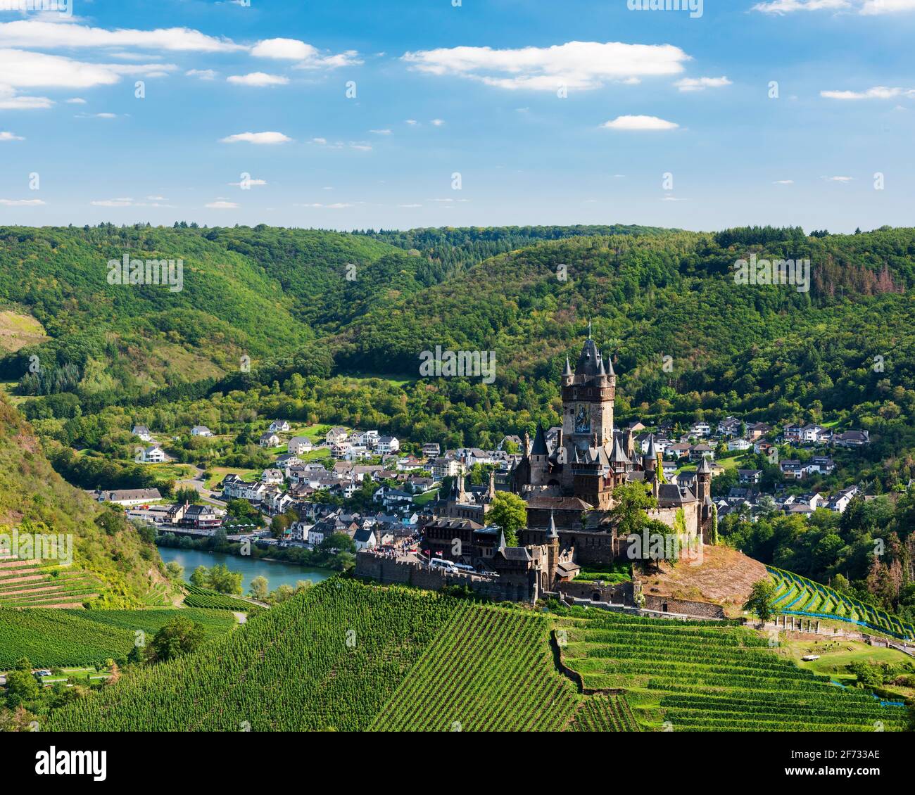 Reichsburg Cochem, Valle della Mosella, Cochem, Renania-Palatinato, Germania Foto Stock