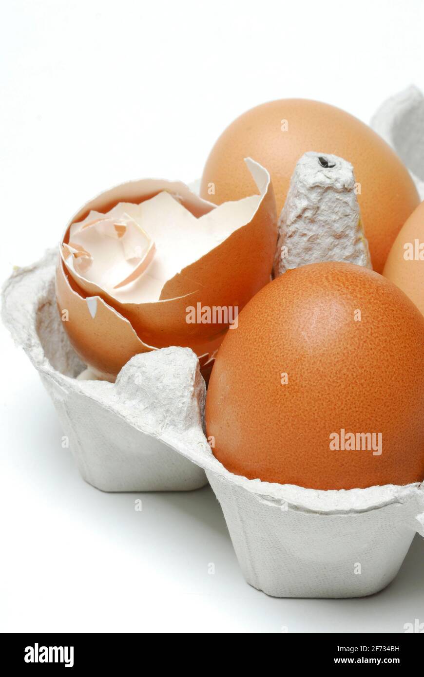 Uova di gallina, gusci d'uovo, uova di gallina Foto Stock