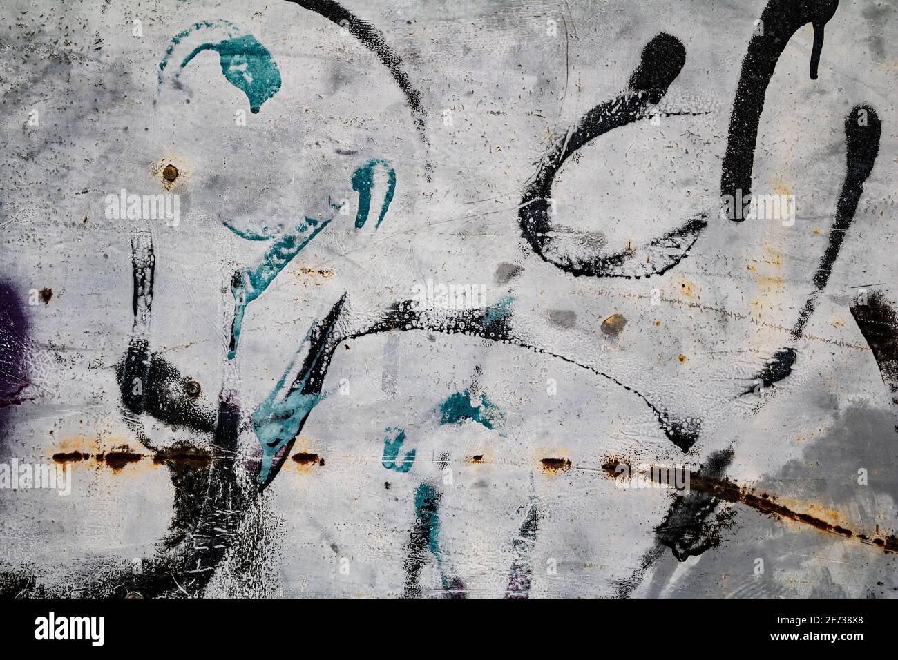 Vecchio sfondo in metallo di alluminio con grana graffiti Foto Stock
