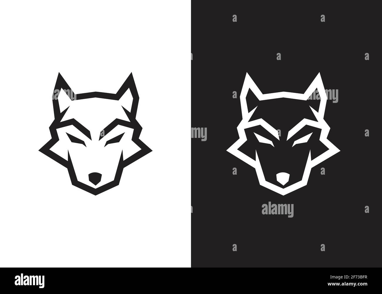 Modello con logo Fox. Collezione di icone in stile artistico piatto e lineare Illustrazione Vettoriale