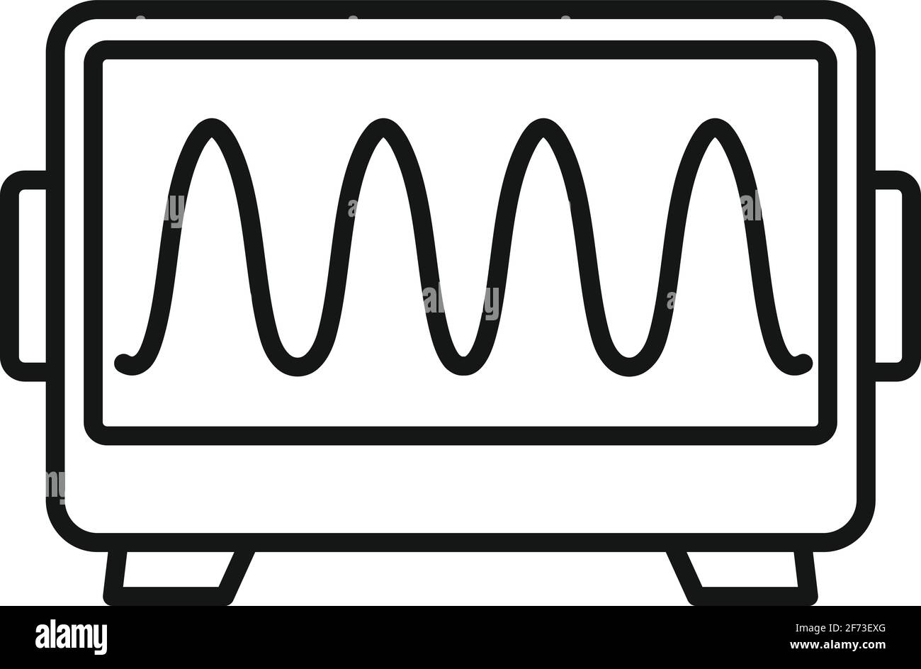 Icona dell'oscillatore a onda, stile contorno Illustrazione Vettoriale