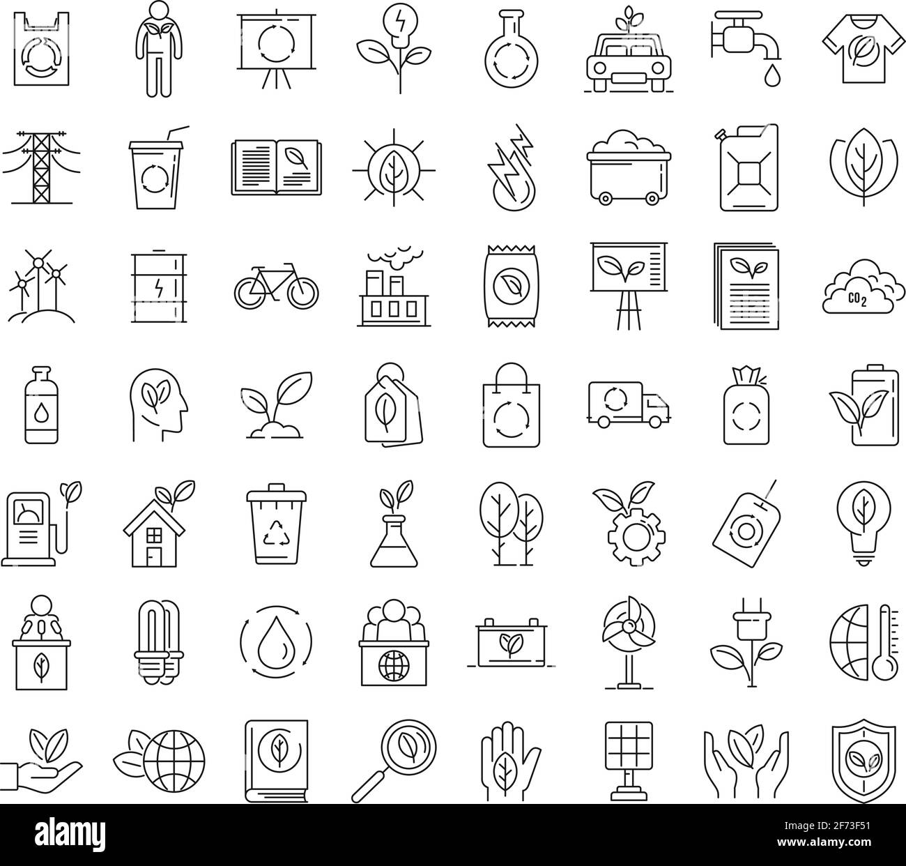 Nome set di icone di stile di contorno Illustrazione Vettoriale