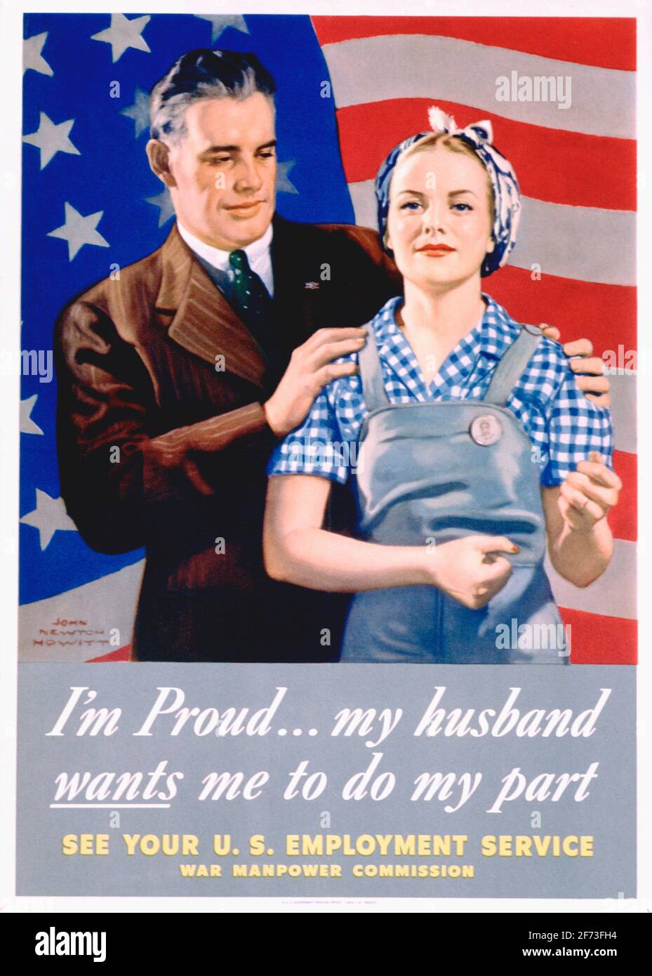 Un poster di reclutamento della seconda guerra mondiale per l'impiego in tempo di guerra donne Foto Stock