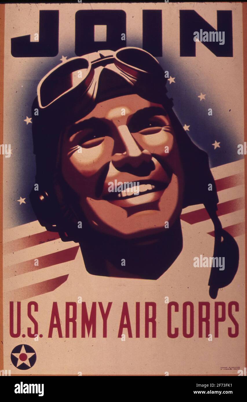 Un poster di reclutamento americano della seconda guerra mondiale per l'esercito degli Stati Uniti d'America Corpo pneumatico Foto Stock