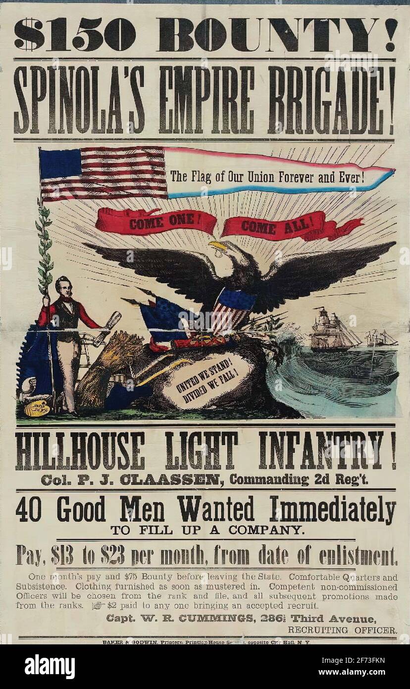 Un poster di reclutamento americano della prima guerra mondiale d'epoca Foto Stock