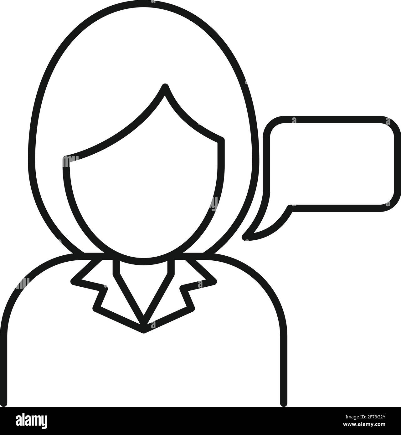 Icona vocale linguista, stile contorno Illustrazione Vettoriale