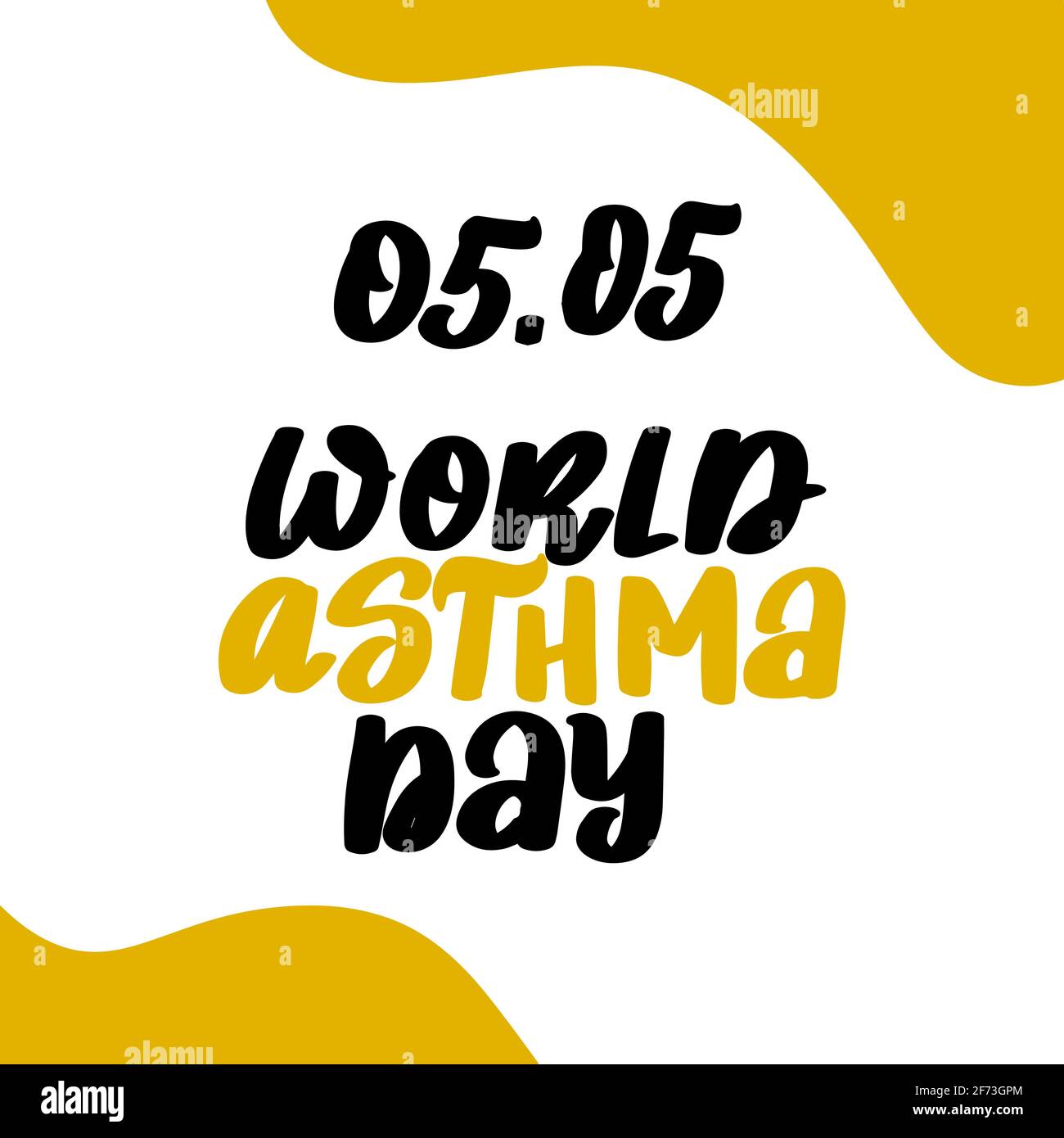 Illustrazione creativa del concetto della Giornata Mondiale dell'Asma con inalatore e testo elegante su sfondo isolato. Illustrazione Vettoriale