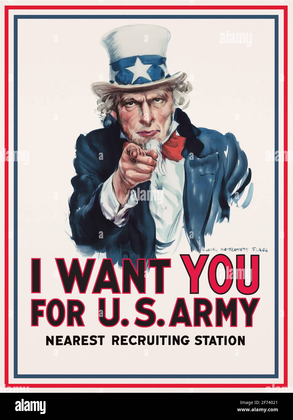 United States America zio Sam mascotte classico esercito di guerra reclutando poster militare, storia del patrimonio americano alta risoluzione Foto Stock