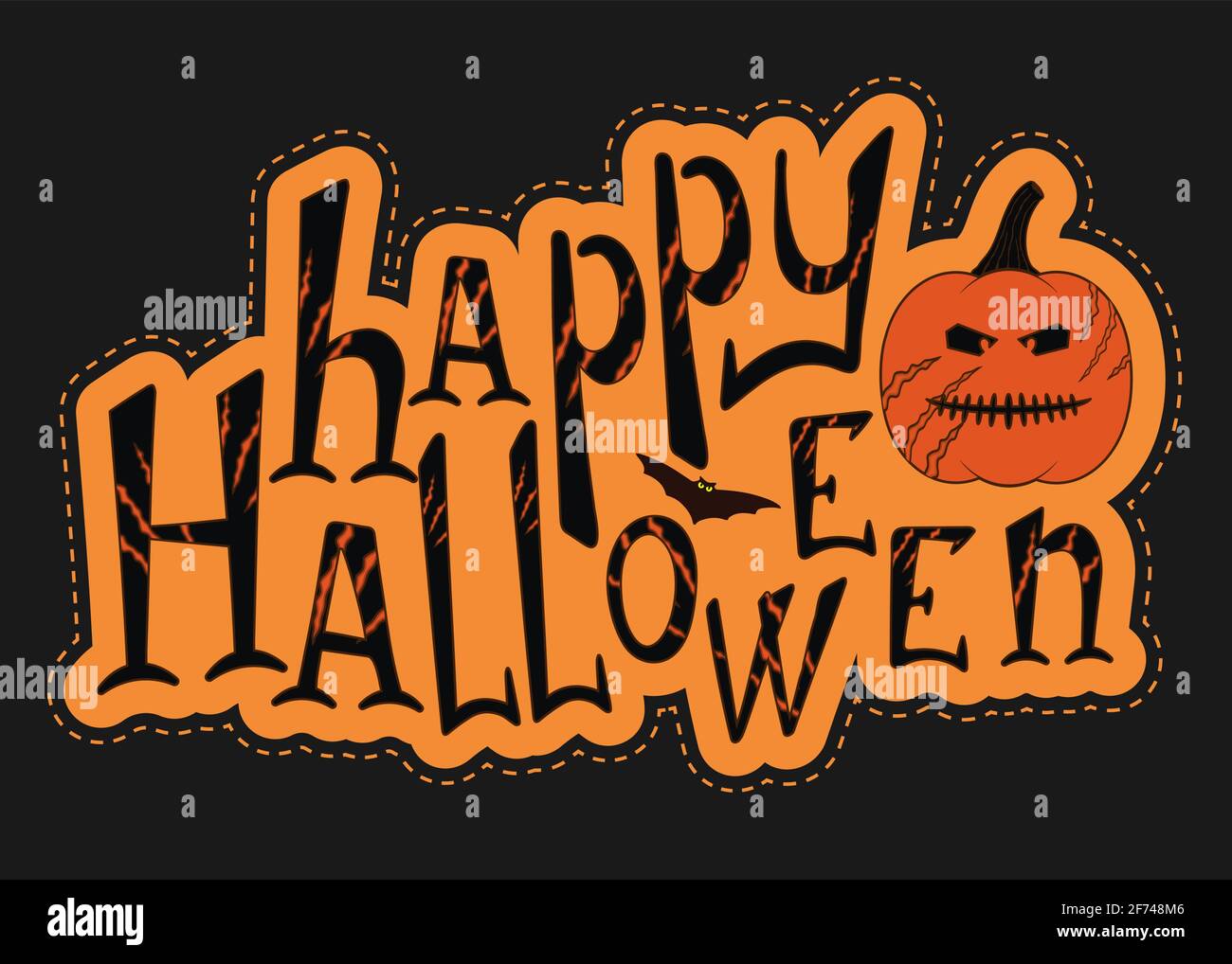 Adesivo vettore halloween felice. Illustrazione Vettoriale