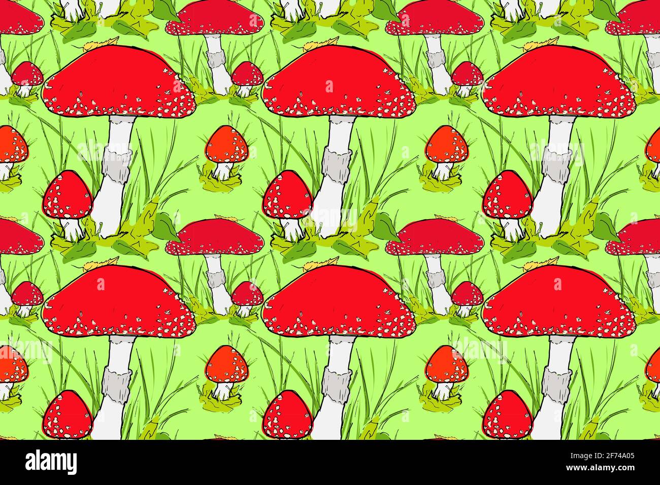 Motivo senza giunture vettore amanita rosso Illustrazione Vettoriale