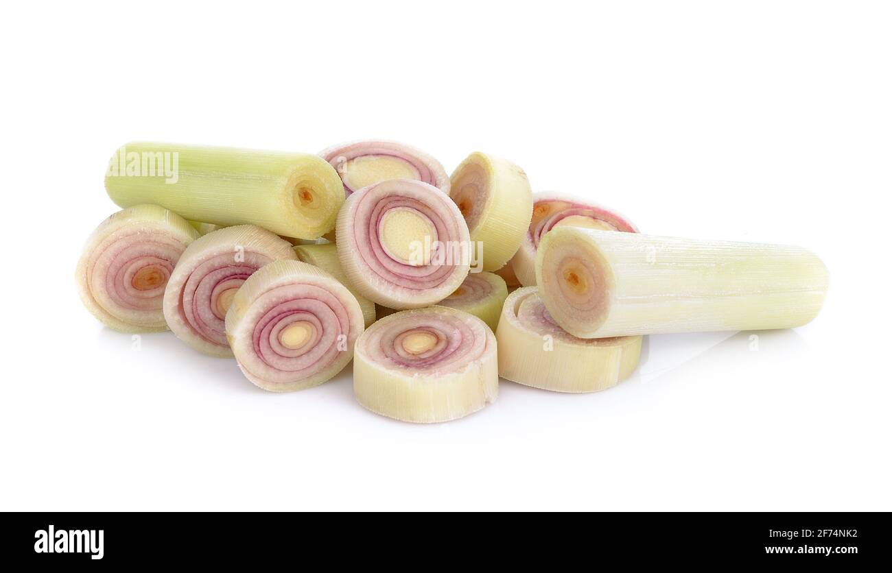 erba di limone isolata su sfondo bianco. Foto Stock