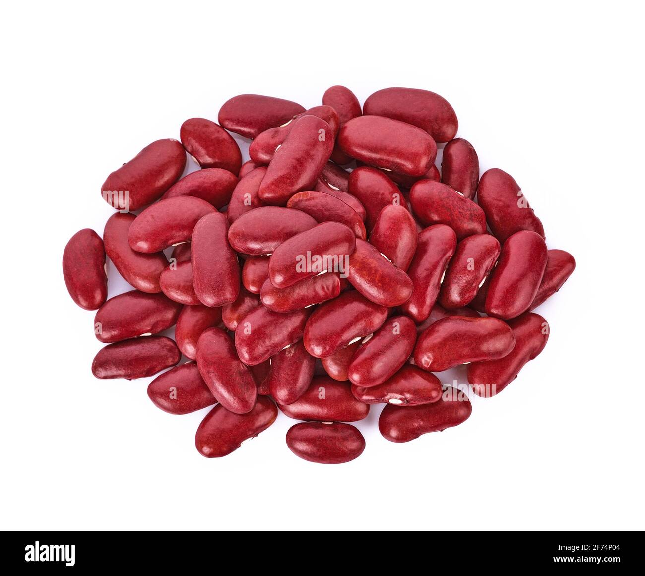 Rosso a fagiolo isolati su sfondo bianco Foto Stock