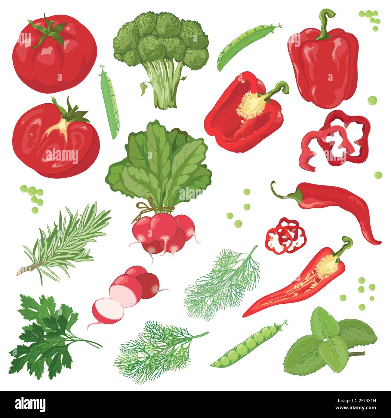 Disegnata a mano di verdure Illustrazione Vettoriale