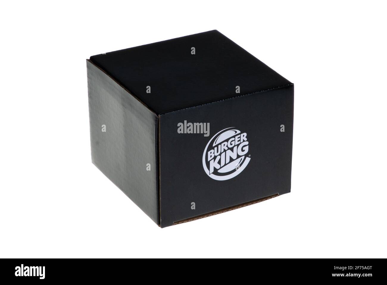 Bordeaux , Aquitaine Francia - 03 22 2021 : Burger King marchio del ristorante testo e logo sulla scatola regalo nero popolare fast food ristorante Foto Stock