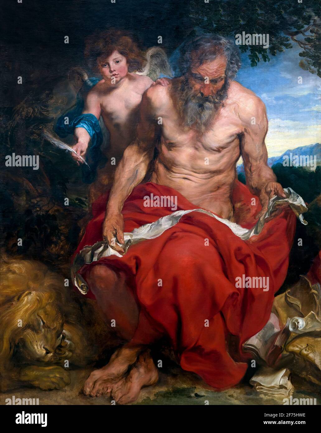 Saint Jerome, di Anthony van Dyck, 1618-1620, Boijmans van Beuningen Museum, Rotterdam, Paesi Bassi, Europa Foto Stock