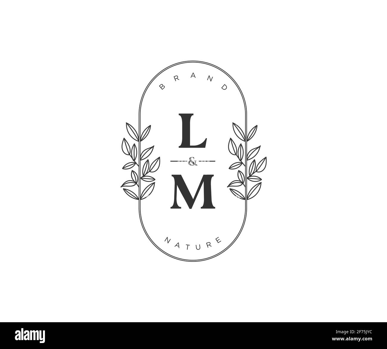 LM lettere bello floreale femminile modificabile monolina logo prefatto adatto per spa salone pelle capelli bellezza boutique e società cosmetica. Illustrazione Vettoriale