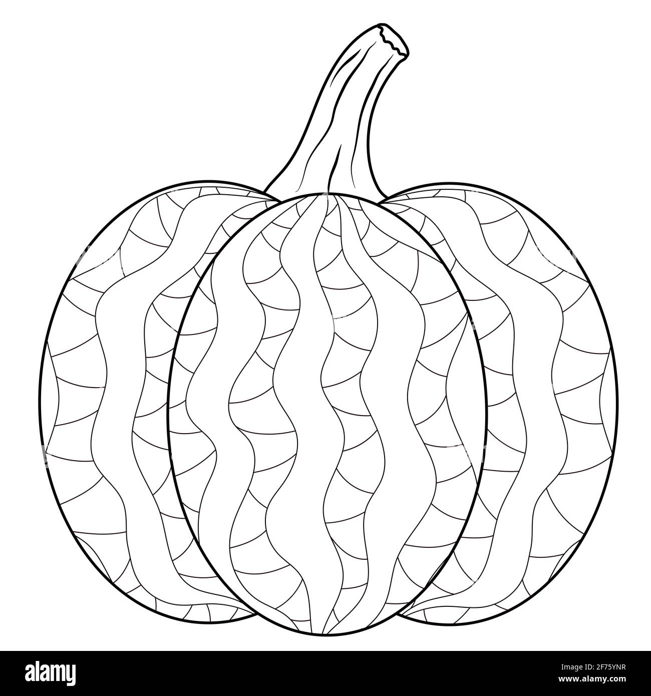 Pagina del libro di colorazione della zucca delineata in autunno umore Illustrazione Vettoriale