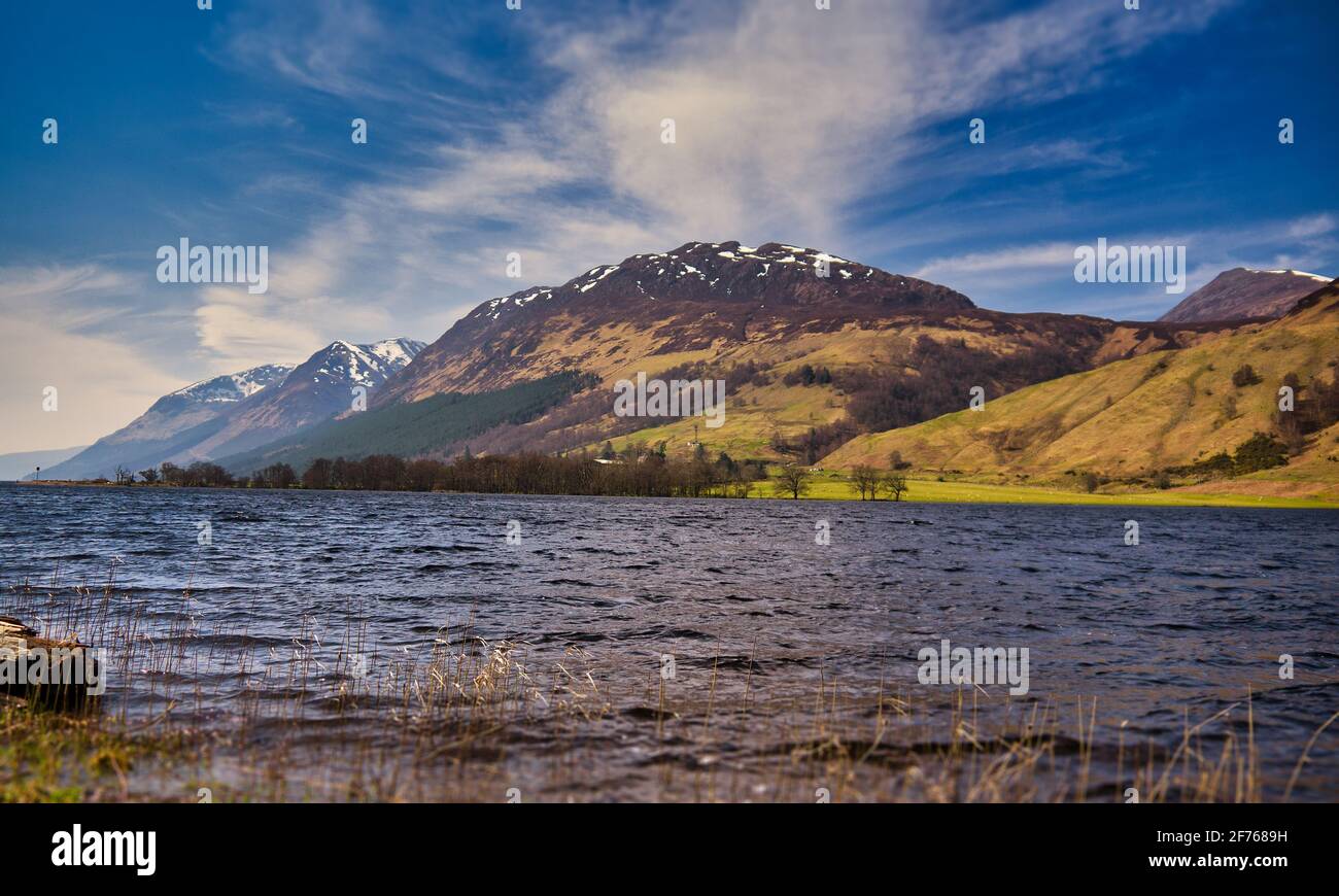 Loch Lochy nelle Highlands occidentali della Scozia Foto Stock