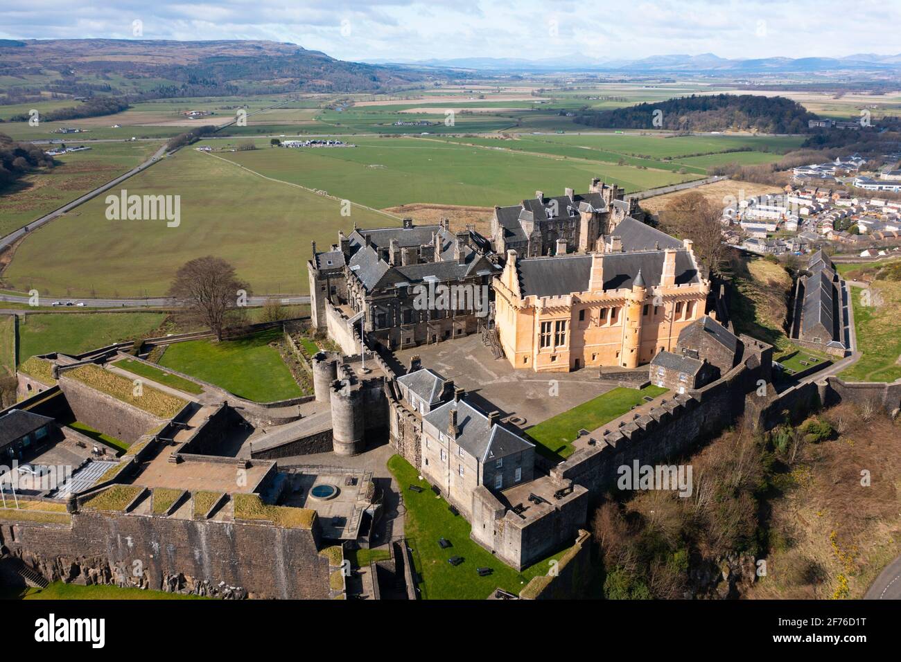 Veduta aerea del Castello di Stirling a Stirling, Scozia, Regno Unito Foto Stock