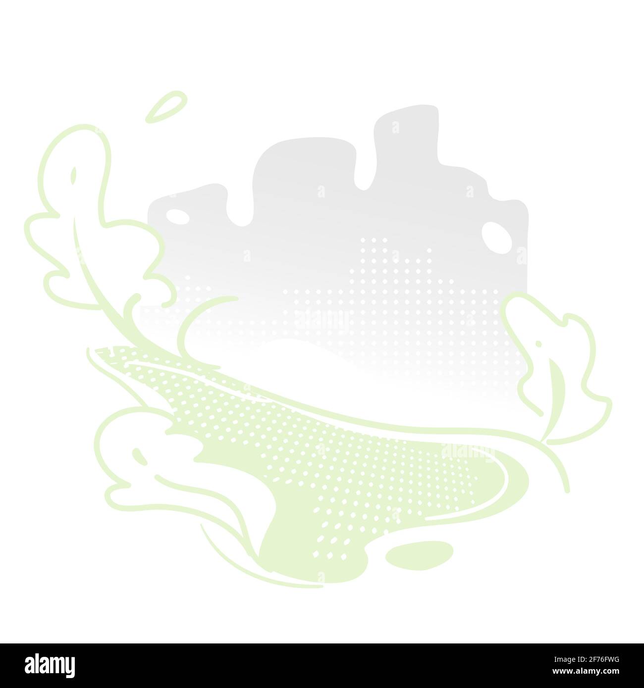 Astratto città verde fluido forma sfondo. Sfondo dal design eco-tessuto. Pianta stile artistico minimo. Elemento grafico moderno isolato su bianco. Urbano Illustrazione Vettoriale