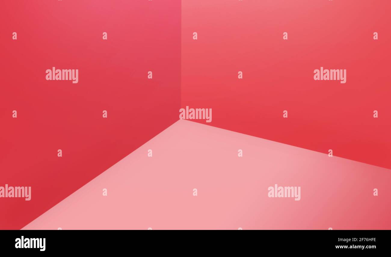 Sfondo 3D Rendered Room Abstract in rosso moderno colore Foto Stock