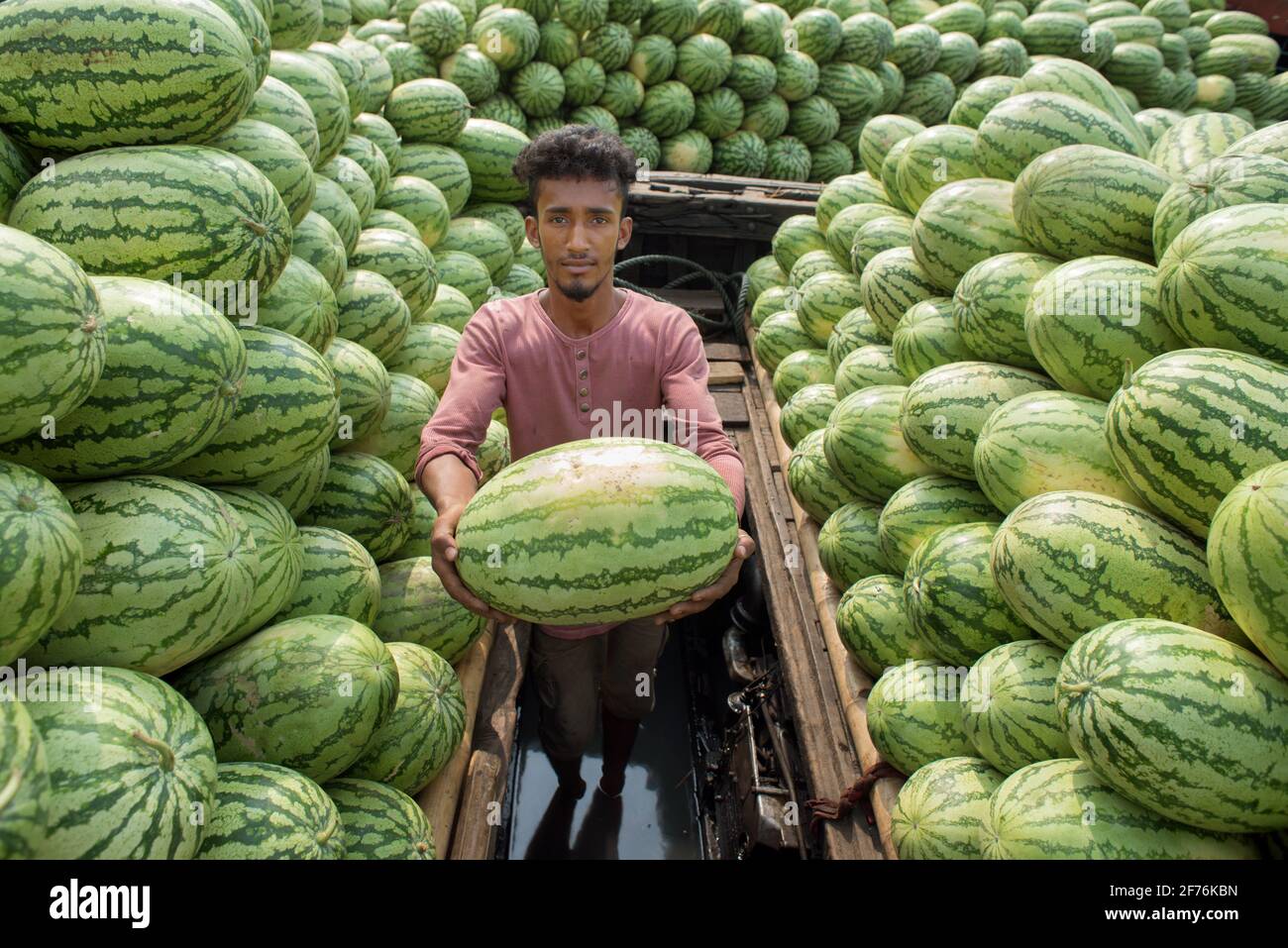 Mercato dei cocomeri Foto Stock